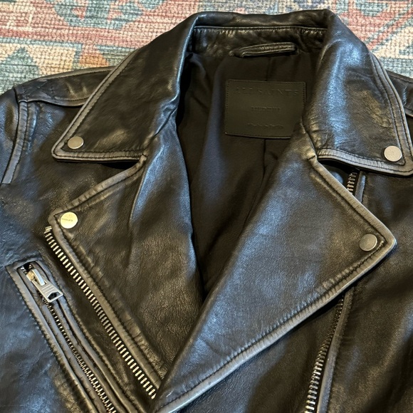 ALL SAINTS Billie Oversized Leather Biker Jacket - Picture 11 of 16